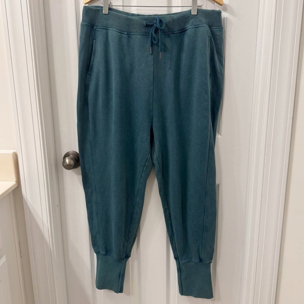 Sweaty Betty Fearne Womens Cropped Drawstring Sweatpant Joggers Sz XXL Green